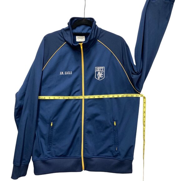 American Eagle 1977 Long Sleeve Track Jacket, Men's Size XL, Navy Blue Yellow - Picture 4 of 6
